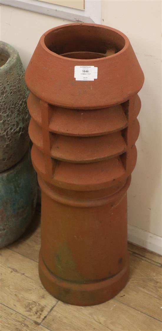 A terracotta chimney pot H.61cm